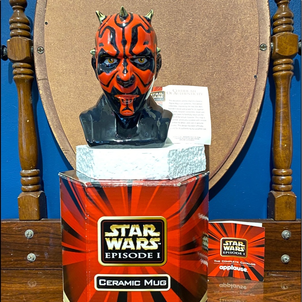Vtg Darth Maul Star Wars Ceramic Mug